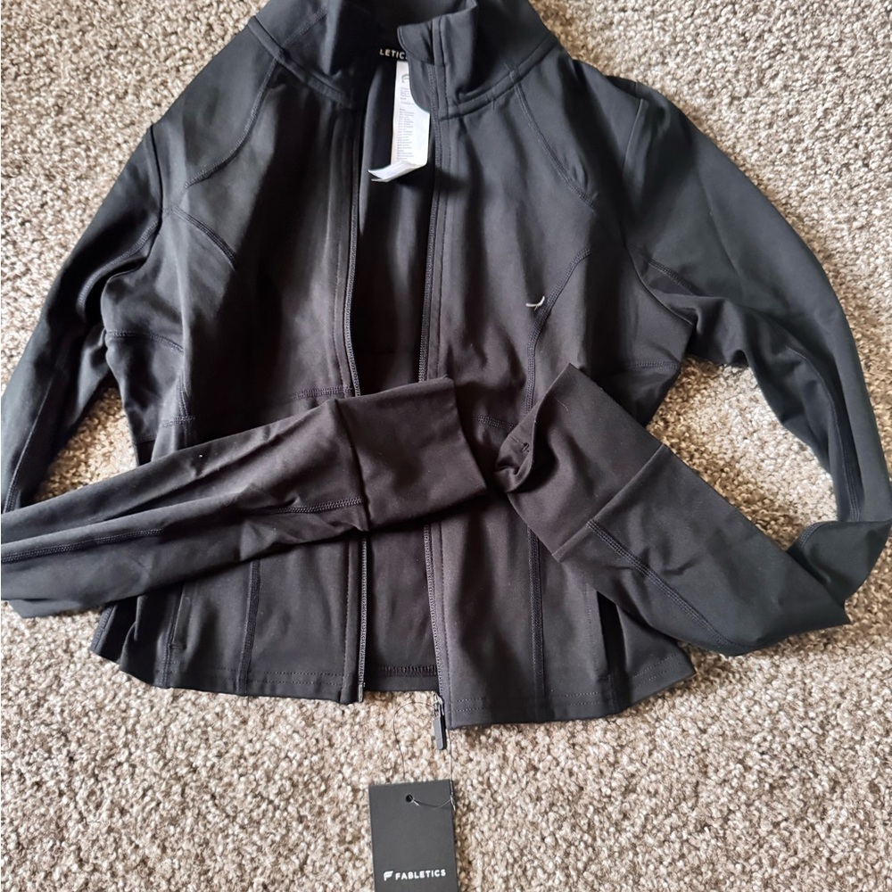 Fabletics Women's Classic Black Bomber Jacket